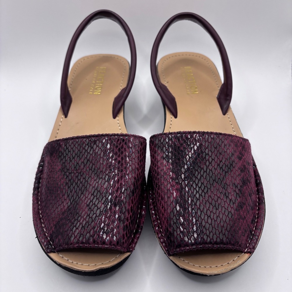 Kenneth Cole Reaction 'FINE‎ GLASS' Snakeskin Slip On Wedge Sandals Sz 6.5